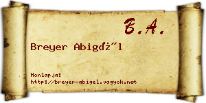 Breyer Abigél névjegykártya